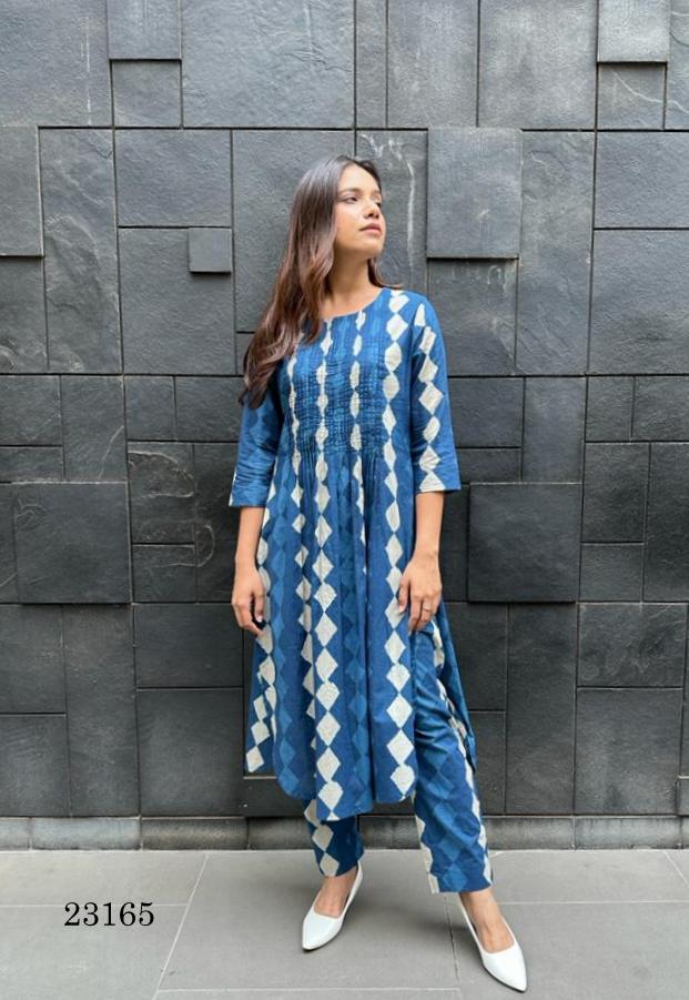 Indira 23165 Pure Cambric Cotton Kurti With Pant Collection
