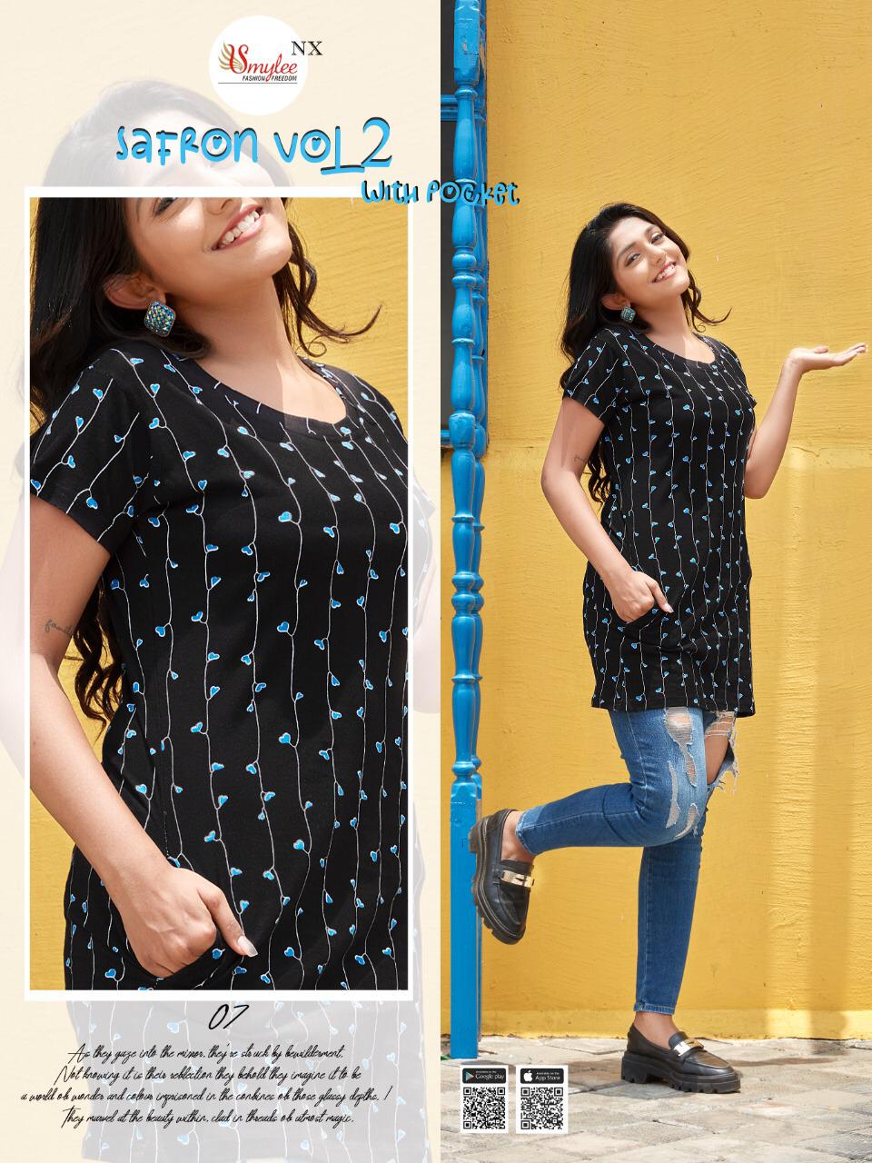 Smylee Safron 2 Sinker Hosiery cotton Night Wear Comfortable T-shirt Collection
