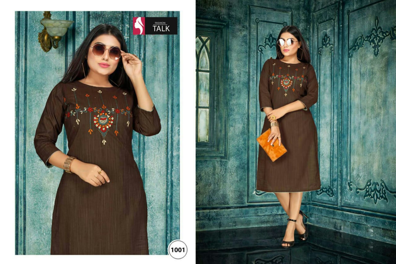 Ft Rolex Latest Fancy Designer Embroidery Work Silk Designer Kurtis Collection
