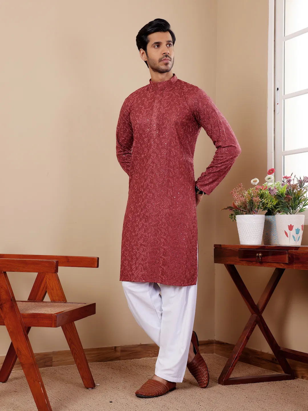Rw Viscose Chikankari Work Kurta Pyjama Wholesale Suppliers In Mumbai
