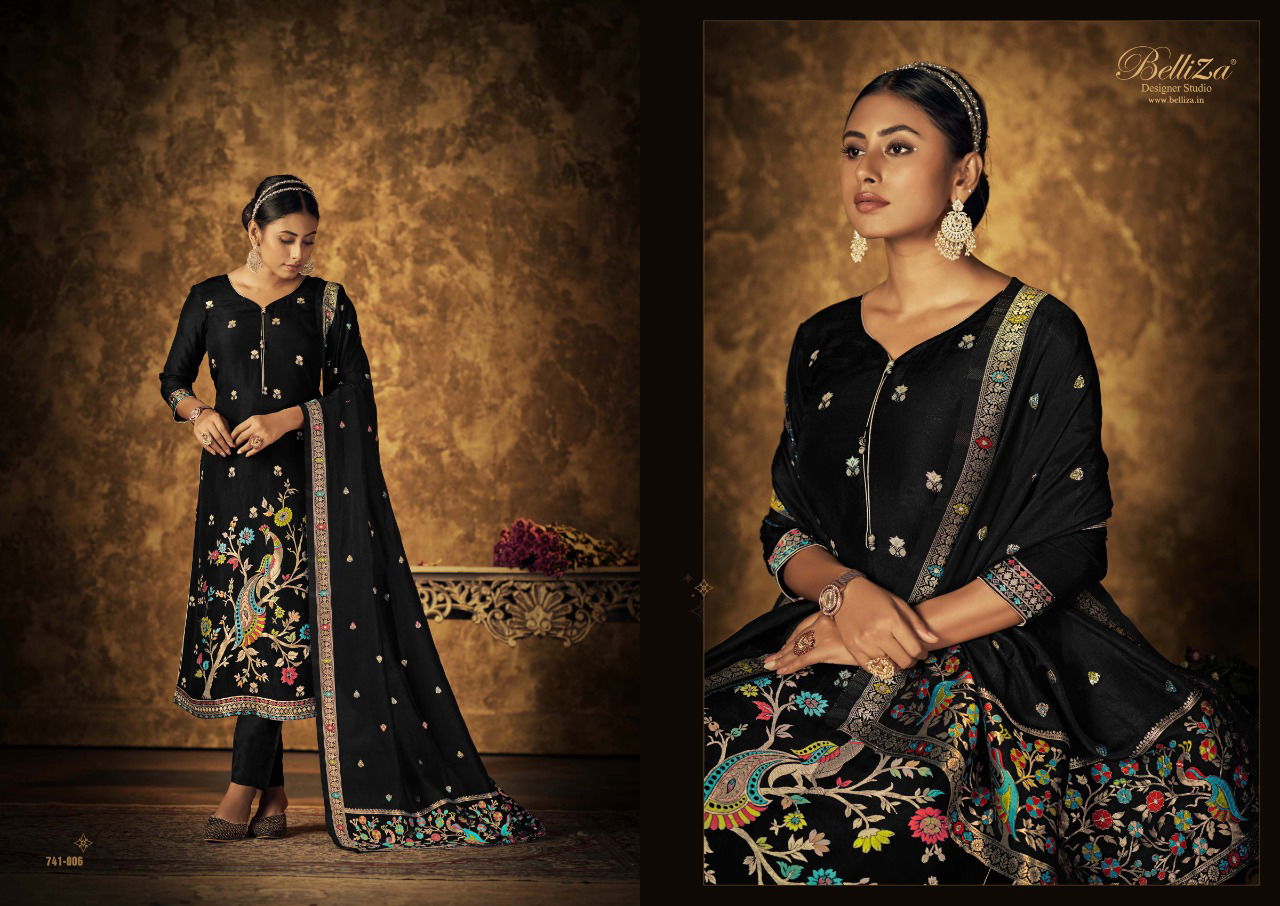 Saarang By Belliza Designer Dola Silk Dress Material Catalog