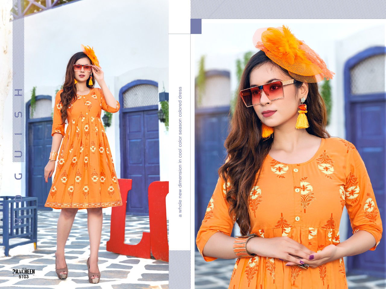 PRACHEEN VOL 9 Rayon Prints flair Designer Casual Daily Wear Kurtis Collection 