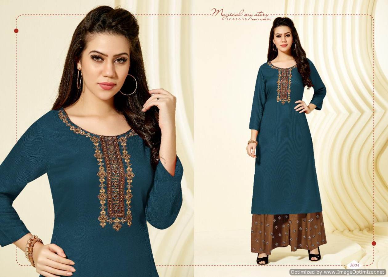 Della Pashmina Latest Designer Kurtis With Worked Neck Design Winter Collection