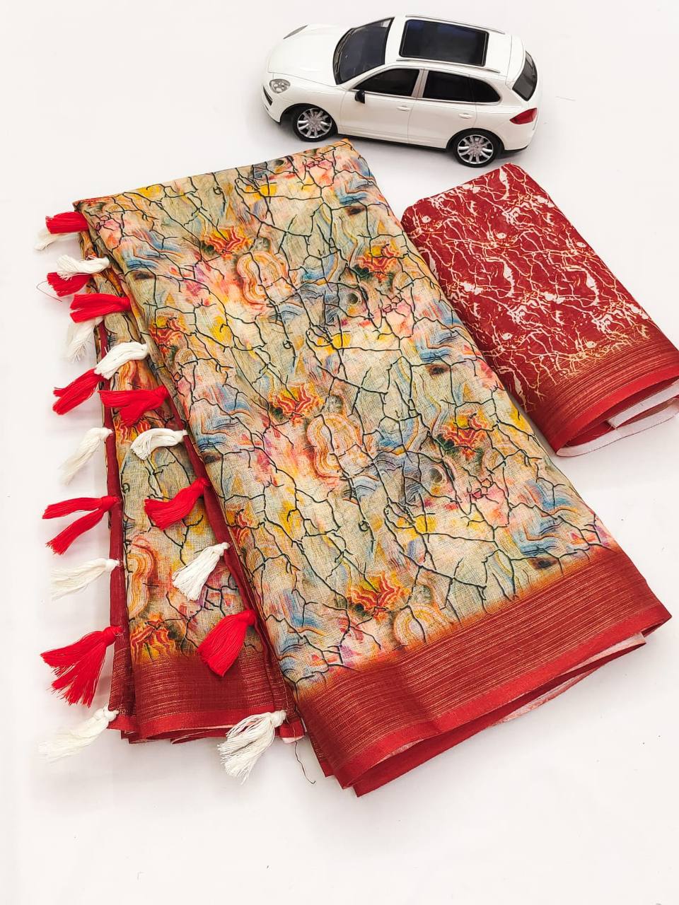 Mg313 Mangalya Linen Digital Print Non Catalog Saree