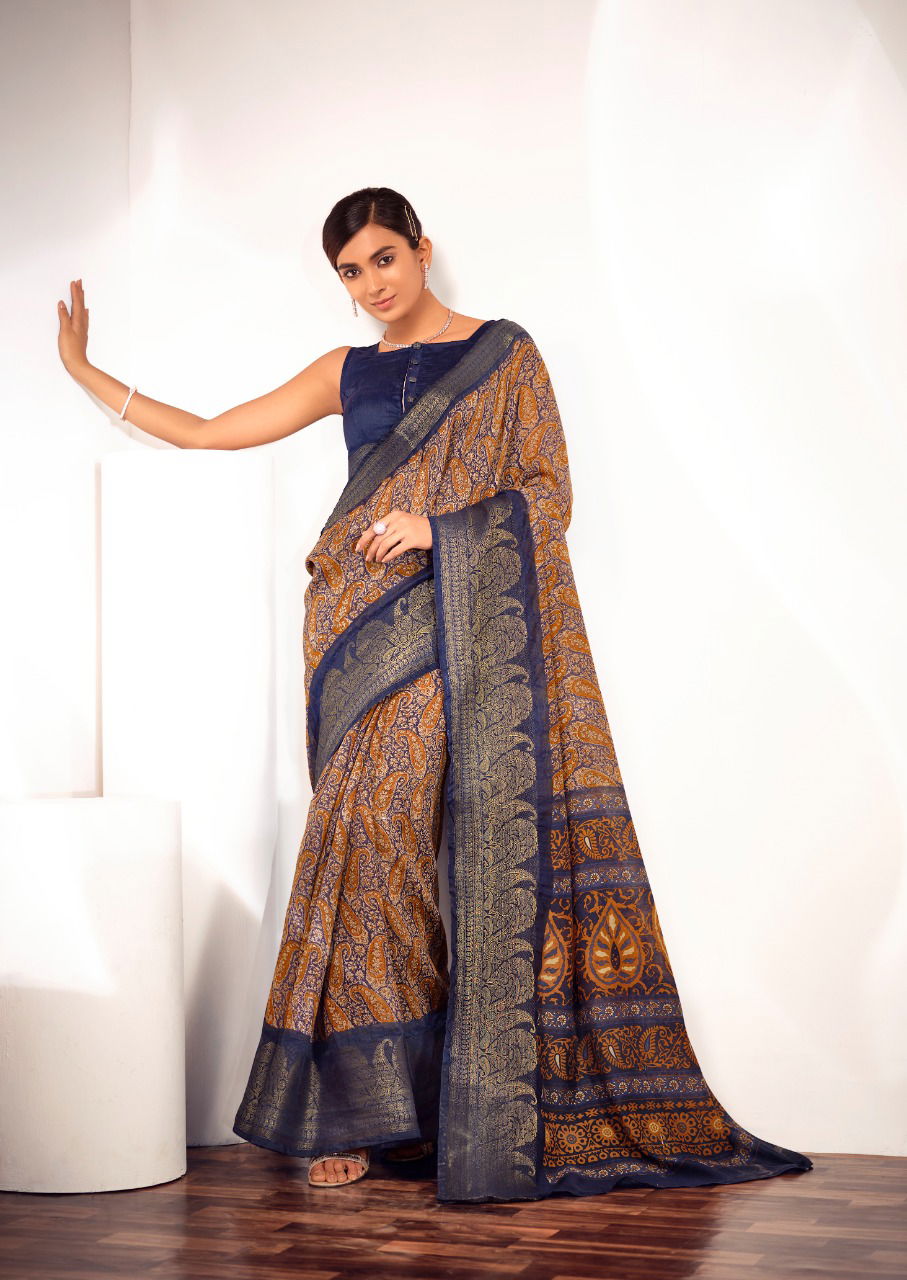 Sr Mahira Fancy Wear Pure Handlooms Printed Festive Wear Designer Saree Collection
