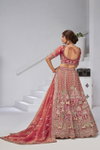 Pink Colour Organza Tissue Designer Bridal Lehenga With Blouse And Dupatta Wholesale Suppliers In Mumbai Kf 2156