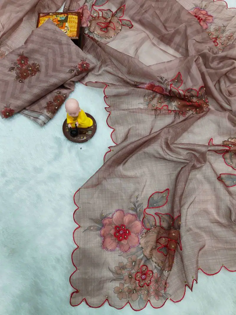 Vt 715 T Organza With Digital Printed Saree Suppliers In India