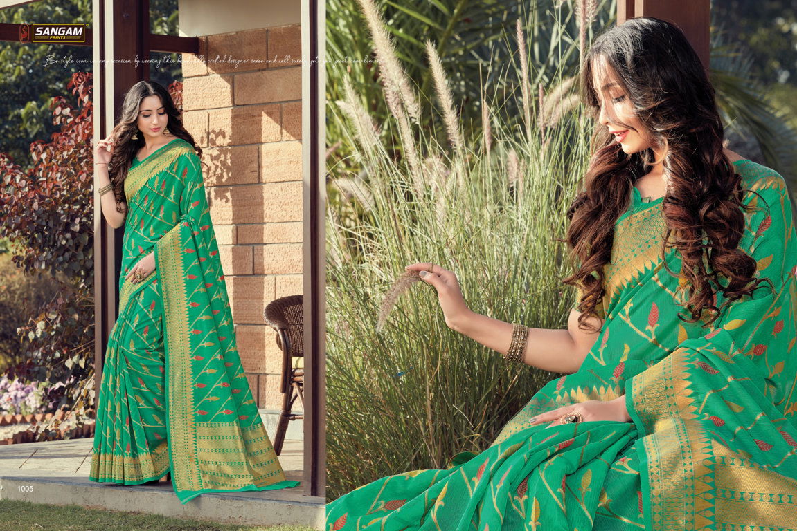 Sangam Ananya Printed Designer Cotton Handloom Sarees Collection
