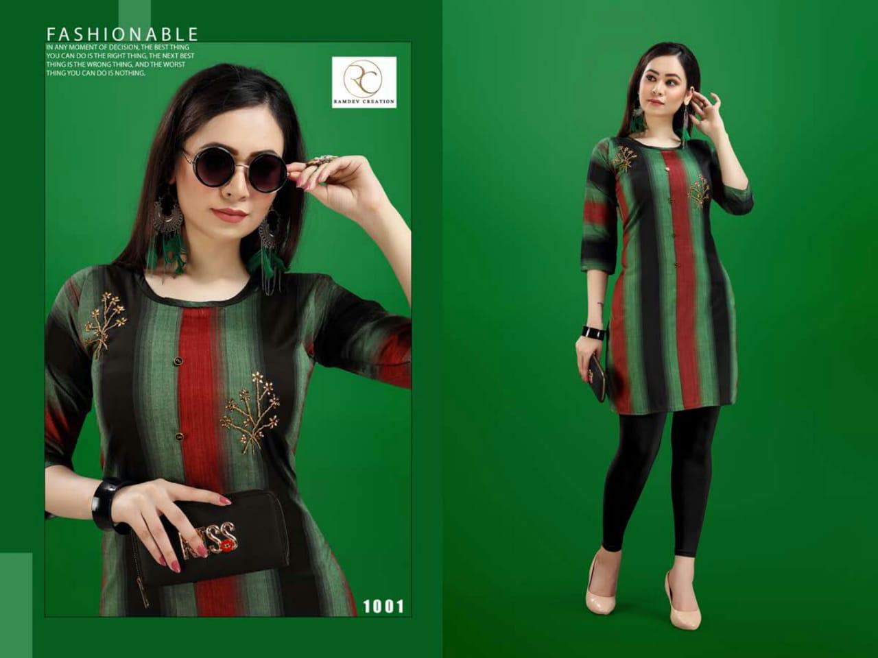 Rc Creative 1 Latest Printed Daily Wear Designer Short Rayon Kurtis Collection
