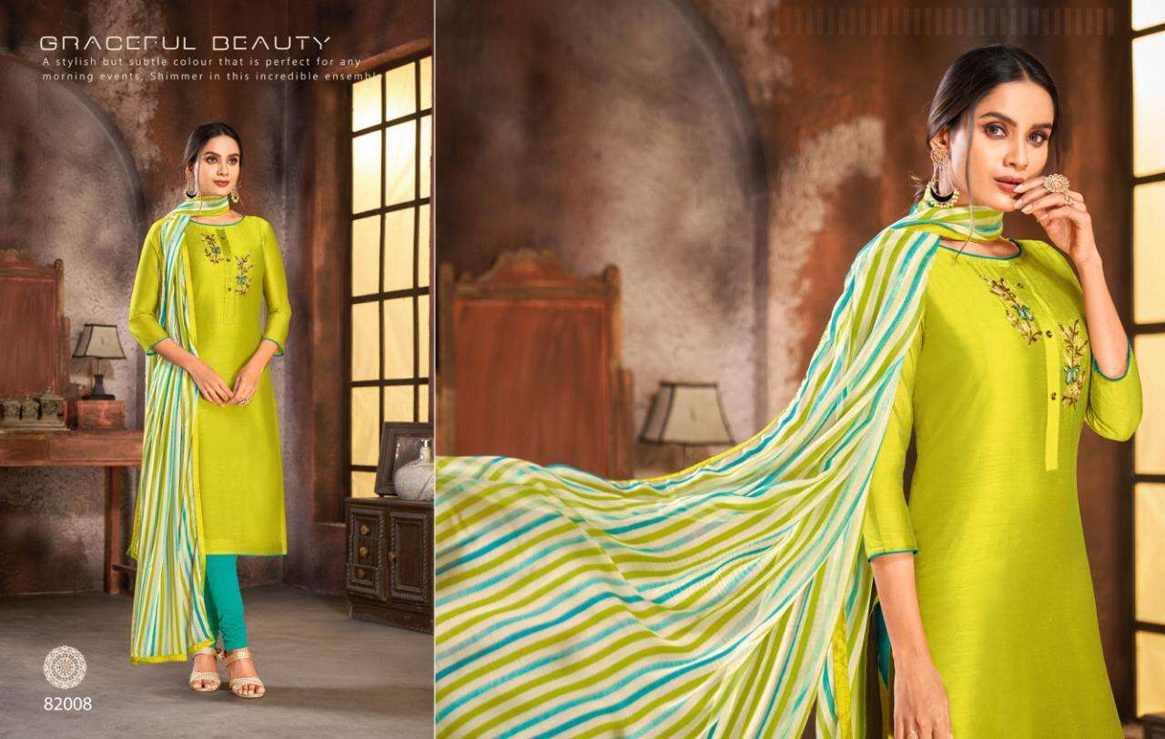 Kapil Spring Vol 5 Latest Designer Heavy Modal Cotton Hand Work Dress Material Collection With Chiffon Four Sided Lace Dupatta 
