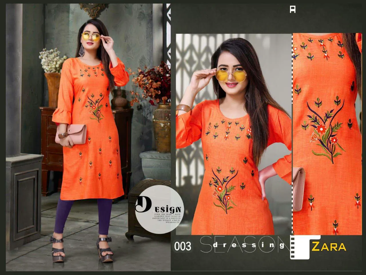 Agya Zara Vol 2 Latest Designer Rayon Party Wear Round Neck Three Fourth Sleeve Kurti Collection