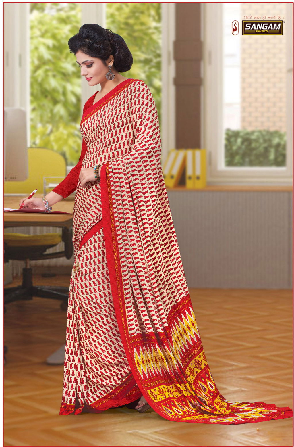 Sangam Kimora vol 1 Printed Uniform Latest Exclusive Pure Linen Casual Wear Saree Collection