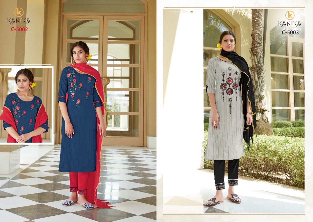 Kanika Charli Rayon Embroidery Festive Wear Designer Latest Ready Made Collection
