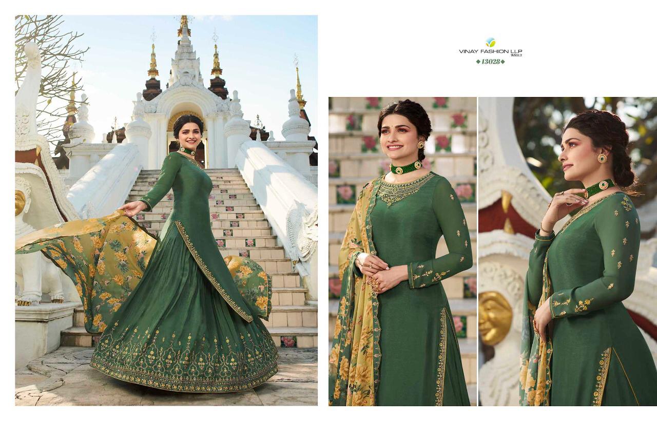 VINAY FASHION LIFE STYLE VOL-3 Designer Wedding Wear Fancy Embroidery  Muslin Satin Top With Printed Silk Georgetta With Embroidery Border Salwar Kameez Collection