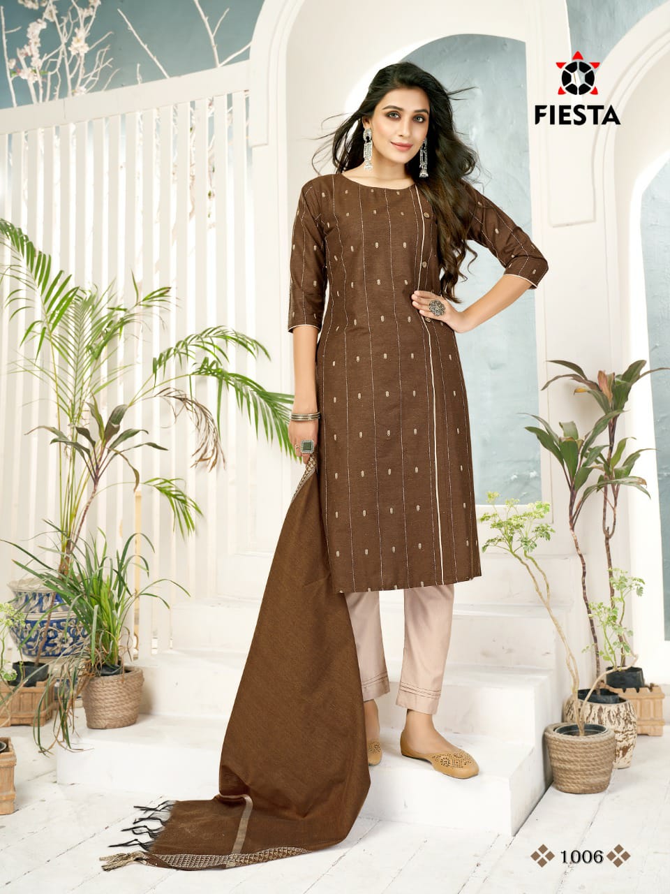 Fiesta naveli 3 Festive Wear Viscose Jacquard Butta Designer Latest Ready Made Collection
