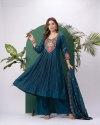 K 1074 By Naisha Roman Embroidery Kurti With Bottom Dupatta
