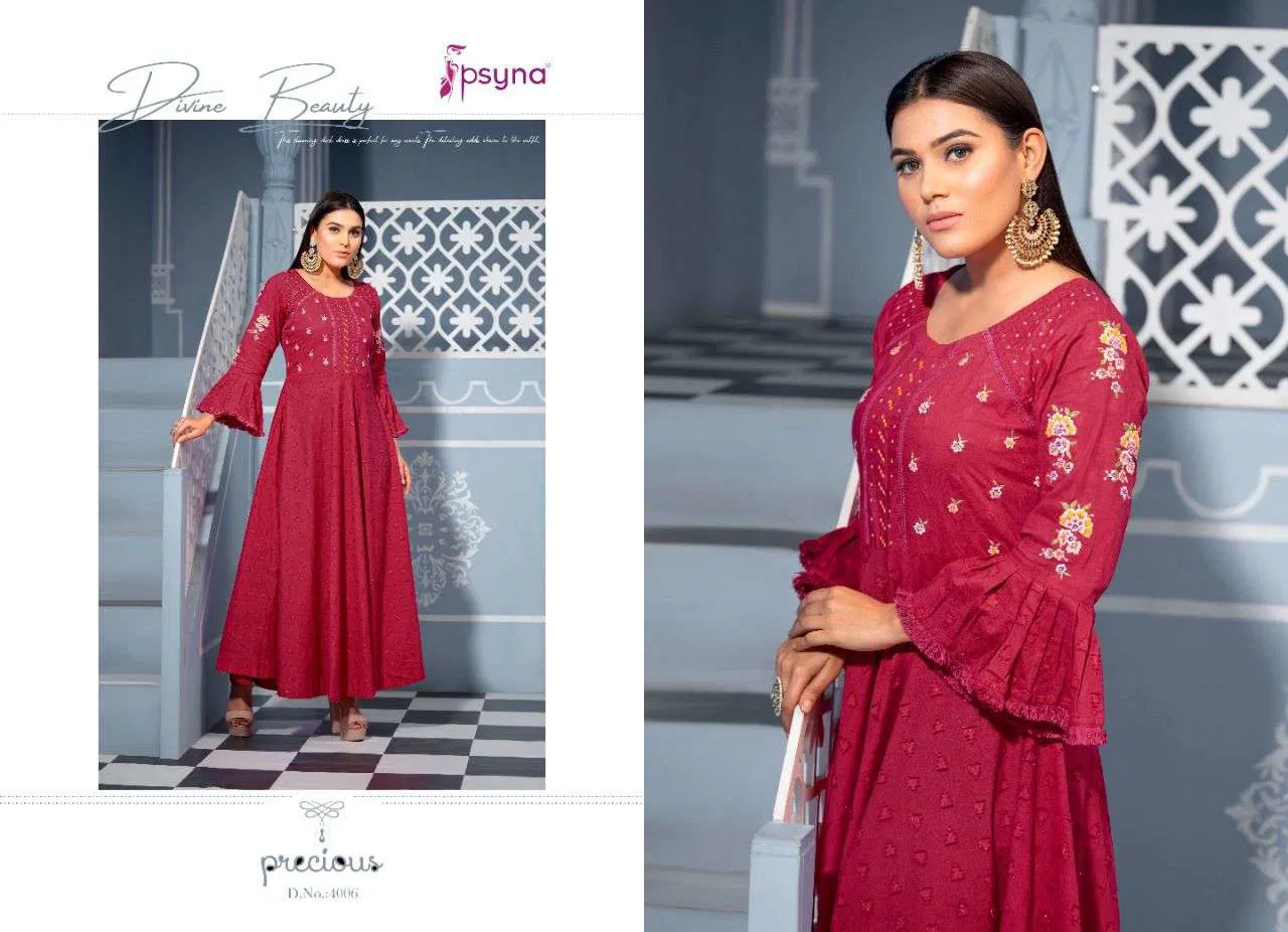 Precious Vol 4 By Psyna Cotton Designer Gown Best Wholesale Shop In Surat