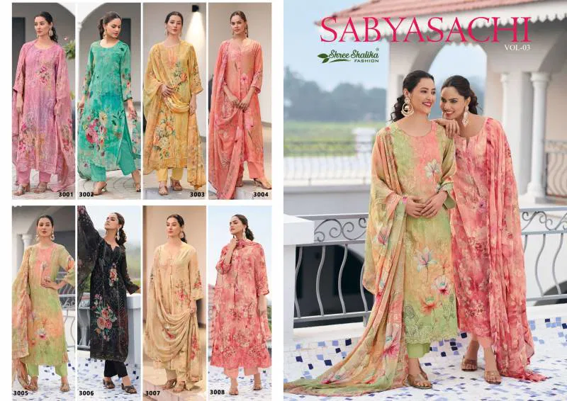 Sabyasachi Vol 3 By Shree Shalika Georgette Dress Material Orders In India