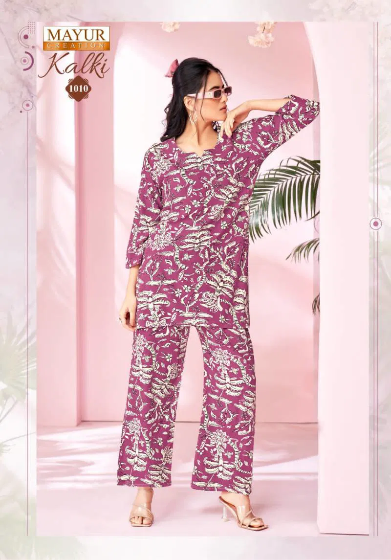 Kalki Vol 1 By Mayur Rayon Printed Co Ord Set Wholesalers In Delhi