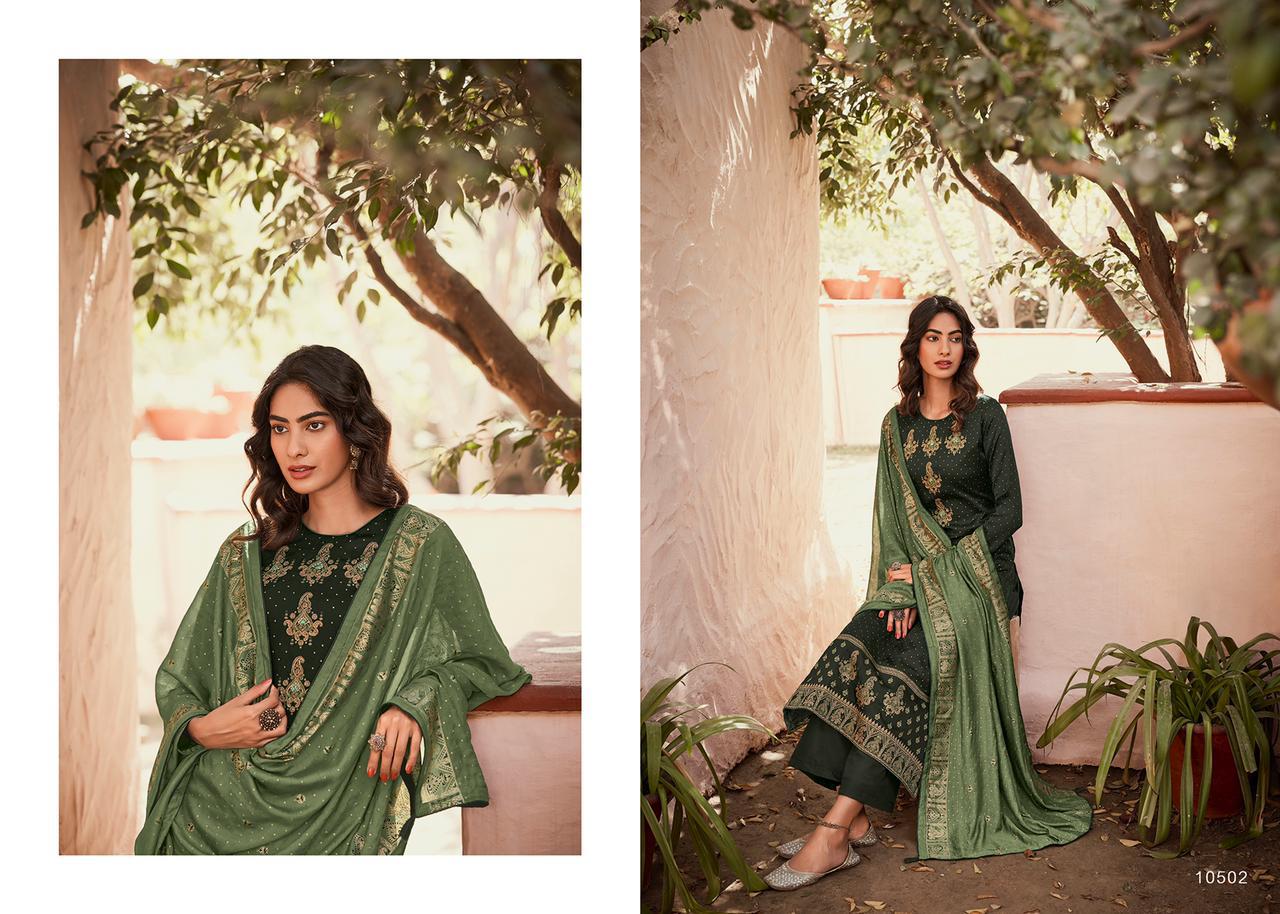 Deepsy Elite Latest Fancy Designer Silk Hand Block Foil print With Embroidery Work Designer Dress Material Collection
