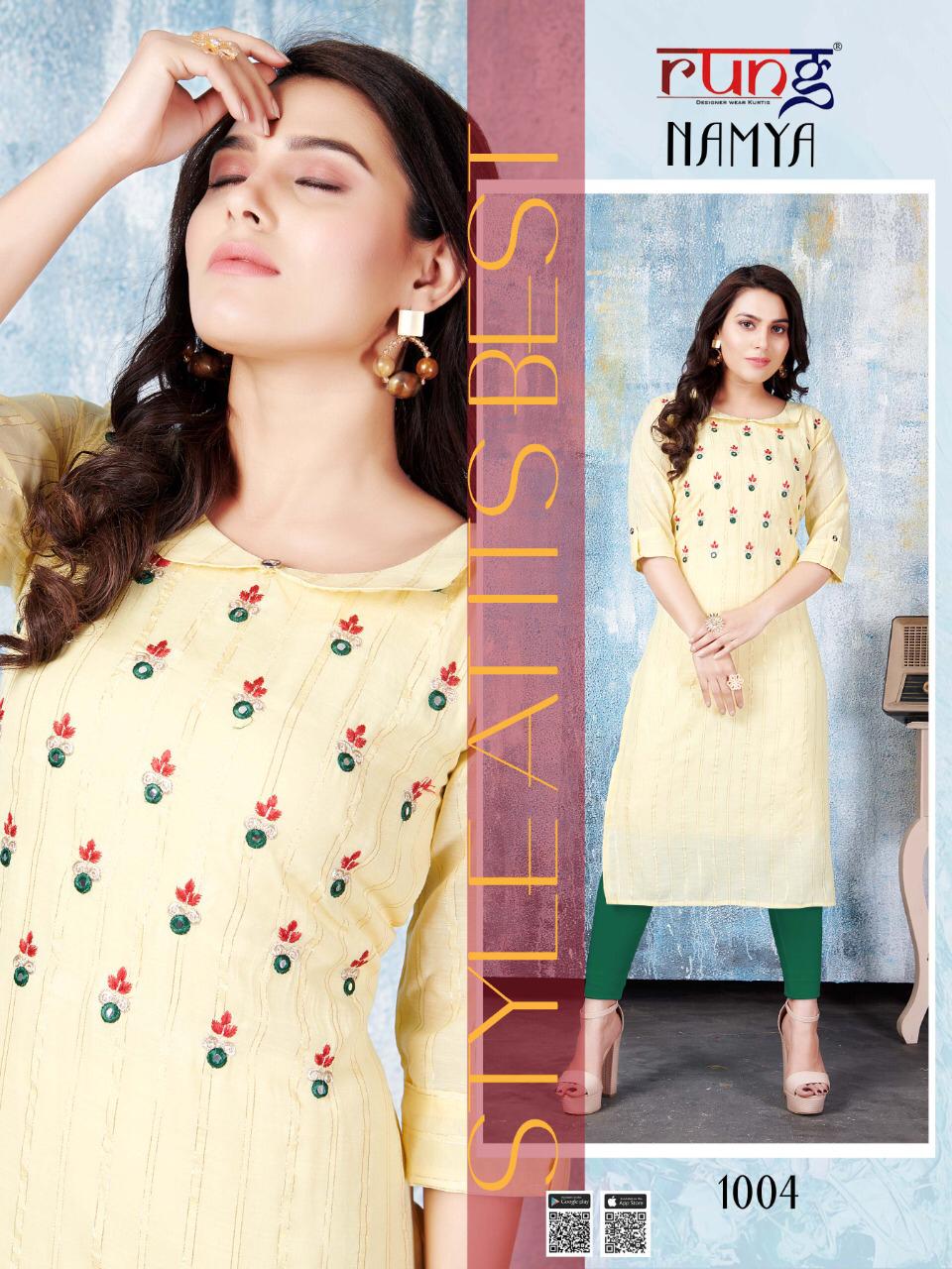 Rung Namya Latest Ethnic Wear Masleen Designer Kurtis Collection
