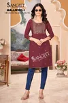 Mallipoo 1 By Sangeet Rayon Embroidery Designer Surat Kurti Wholesale Market