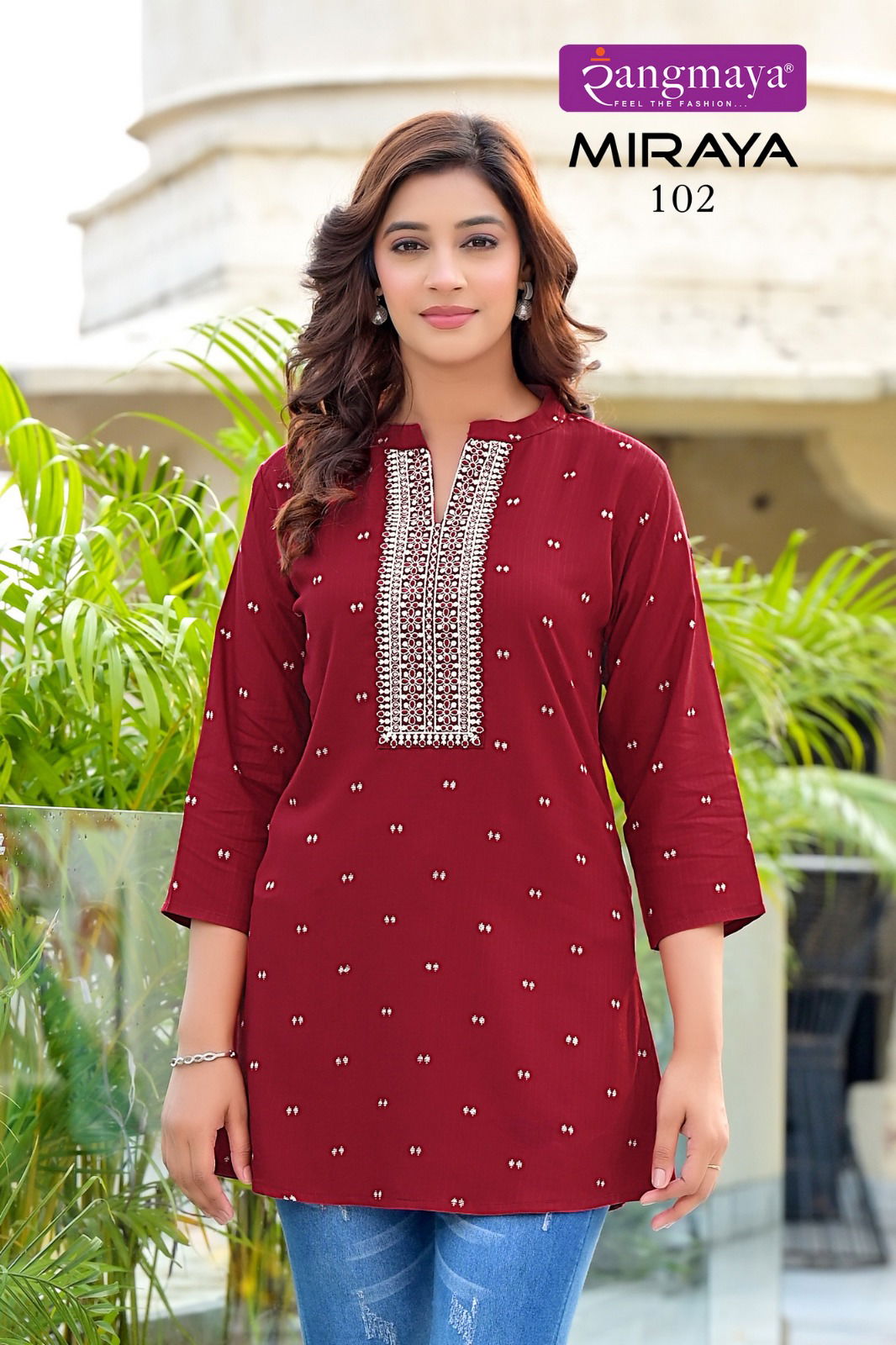 Miraya By Rangmaya Rayon Tunic Ladies Top Wholesale Market In Surat