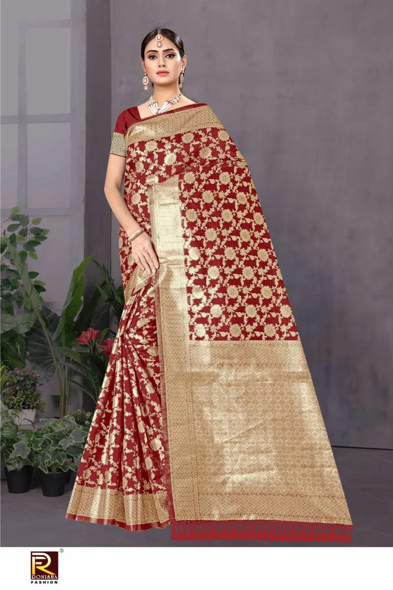 Gajal By Ronisha Banarsi Silk Festive Wear Saree Wholesale Suppliers In Mumbai