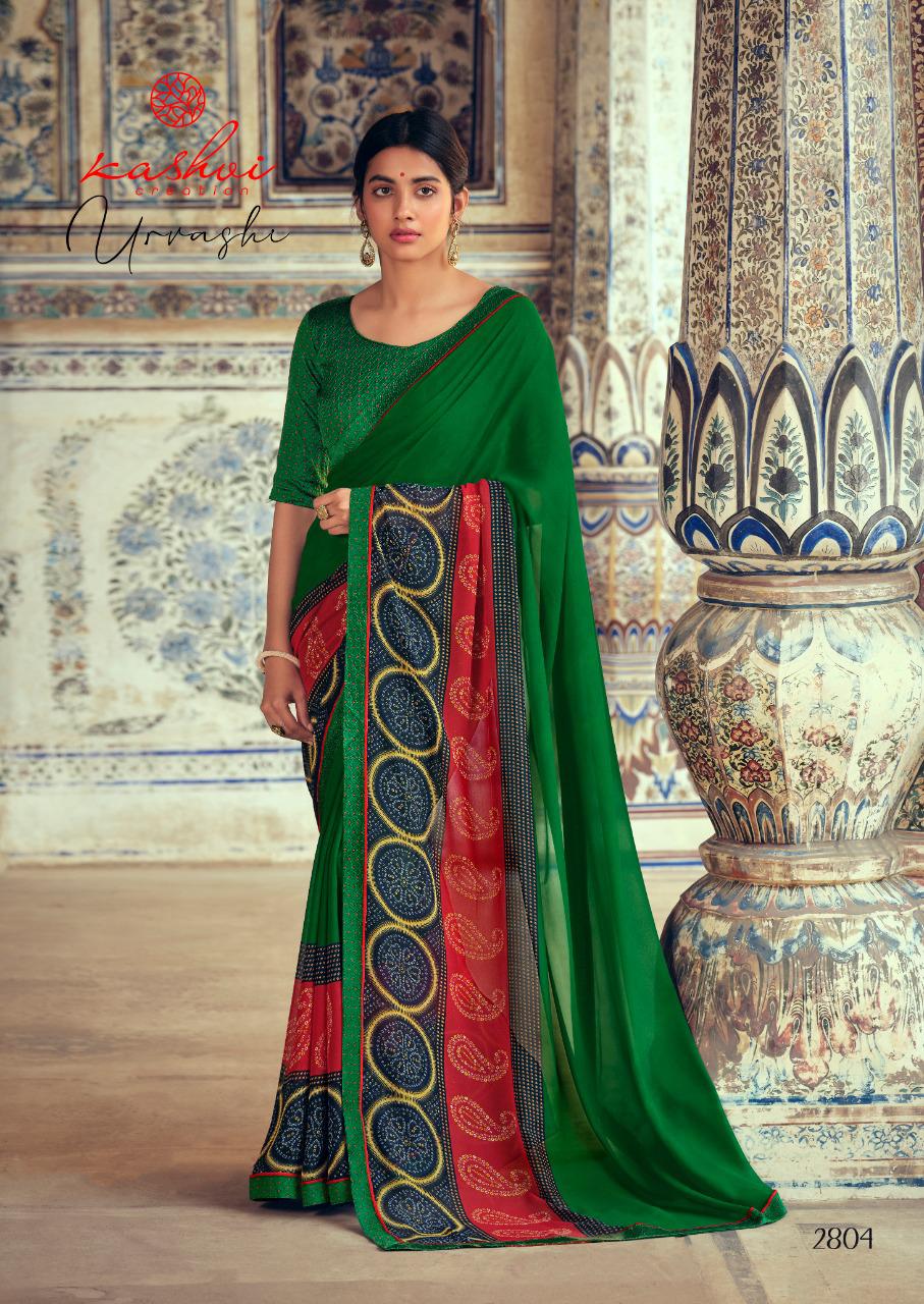 Kashvi Urvashi Latest fancy Regular Casual Wear Weightless Georgette Printed Sarees Collection
