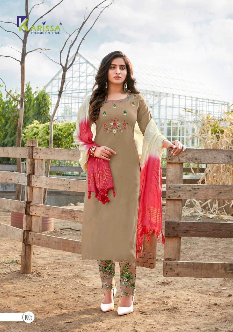 Karissa Radhika Latest  Fancy Designer Rayon Mirror Work Readymade Kurtis Collection
