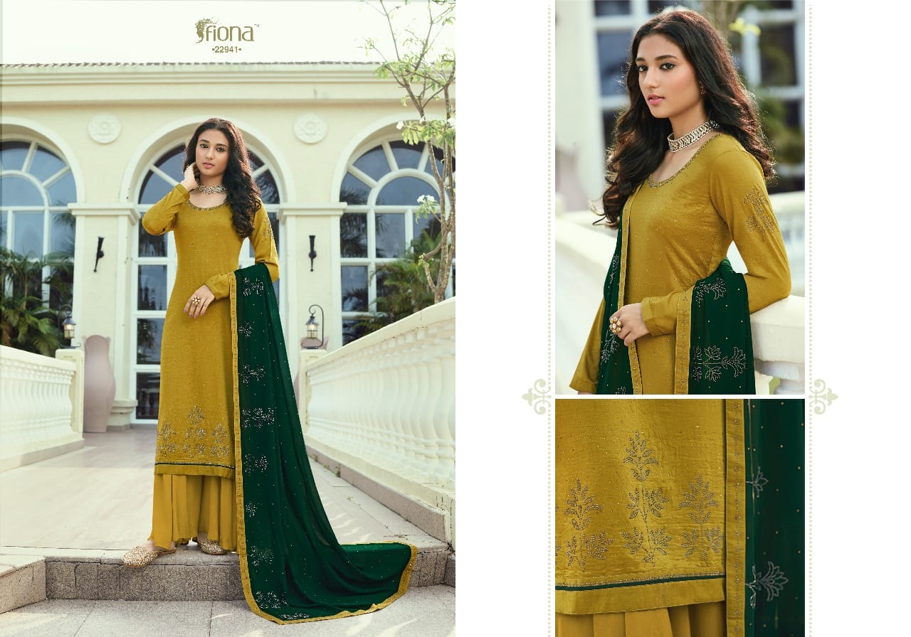 Fiona Gulzar 22951 Festive Wear Designer Soft Silk Jacquard With Hand Work Salwar Suits Collection
