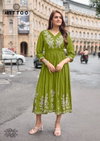 Queen By Mittoo Rayon Weaving Thread Worked Anarkali Kurti Wholesale Market

