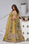Yellow Colour Georgette Tissue Zari Work Lehenga With Blouse And Dupatta Wholesale In India Kf 2170