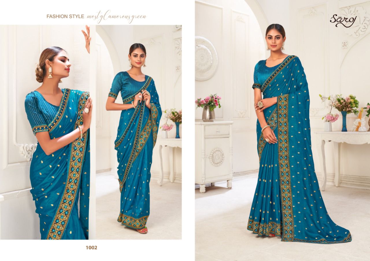 Saroj Tamanna Fancy Latest Festive Wear Khumari Silk With Embroidery Saree Collection