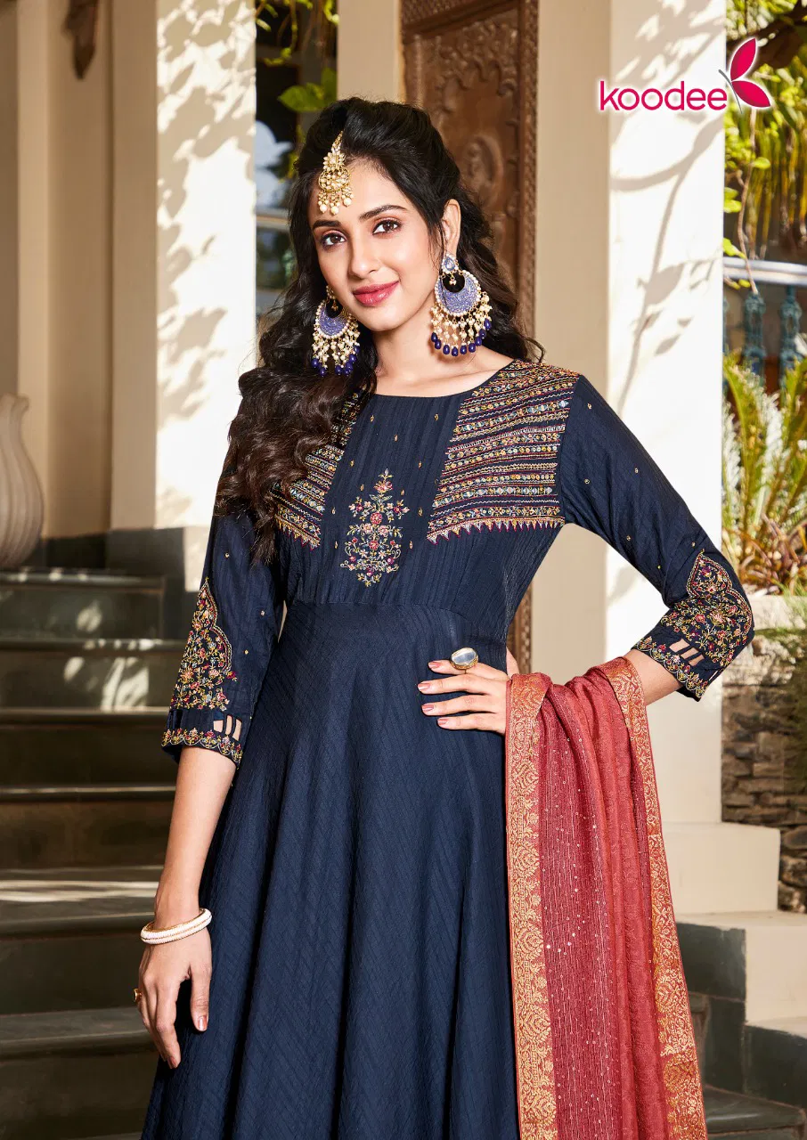 Koodee Sundra 1 Heavy Wedding Wear Long Gown With Dupatta Collection