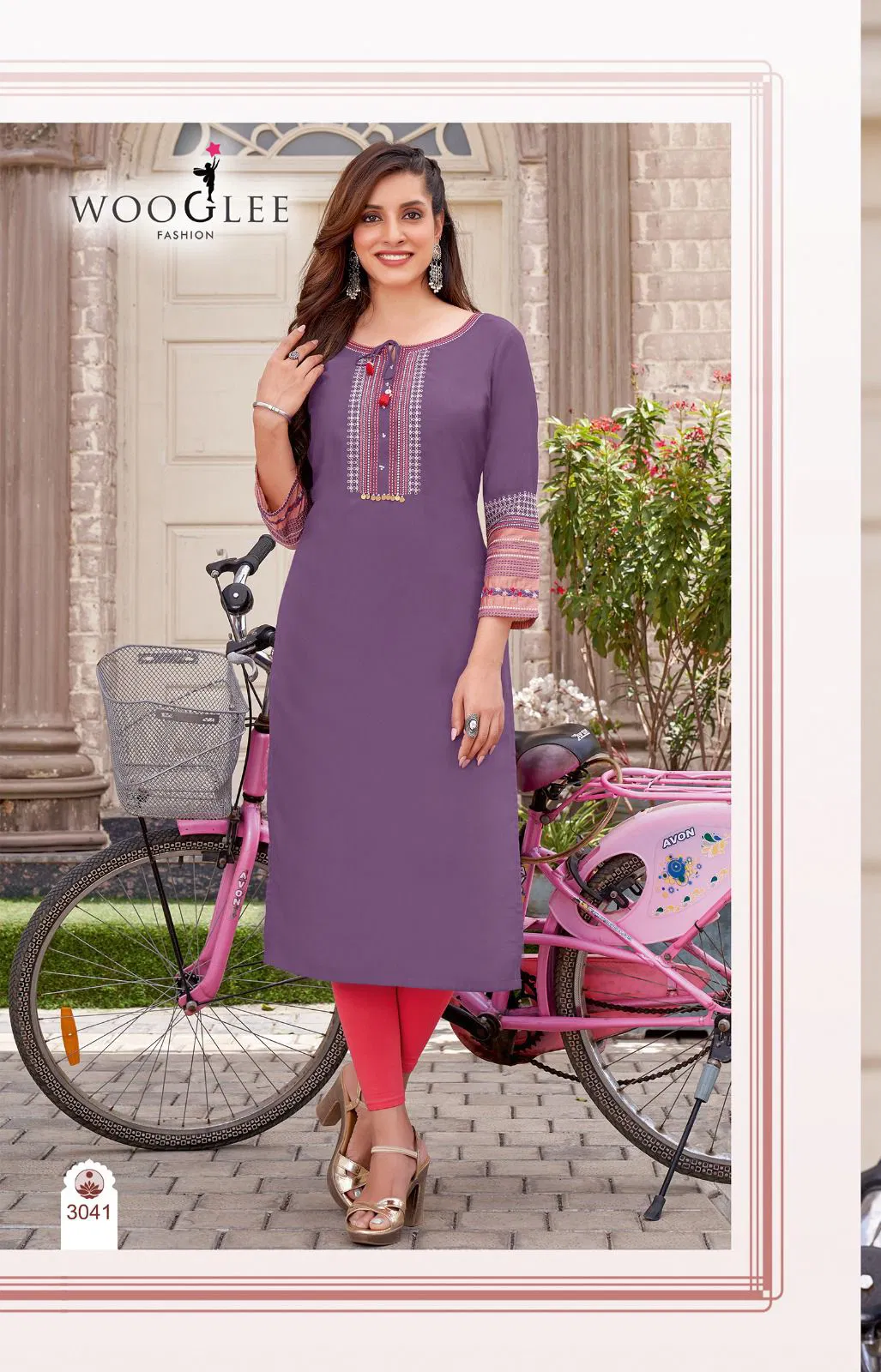 Salonee Vol 8 By Wooglee Rayon Embroidery Kurtis Exporters In India