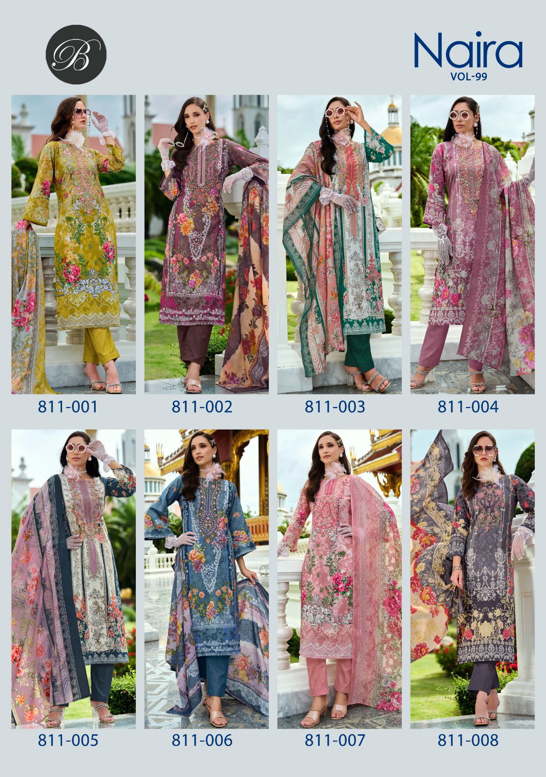 Naira Vol 99 By Belliza Cotton Printed Embroidered Dress Material Wholesalers In Delhi