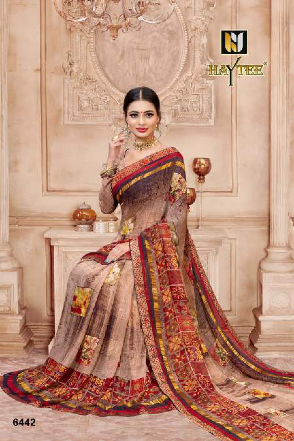 Haytee Seosons Designer Daily Wear Weightless georgette Printed Sarees Collection