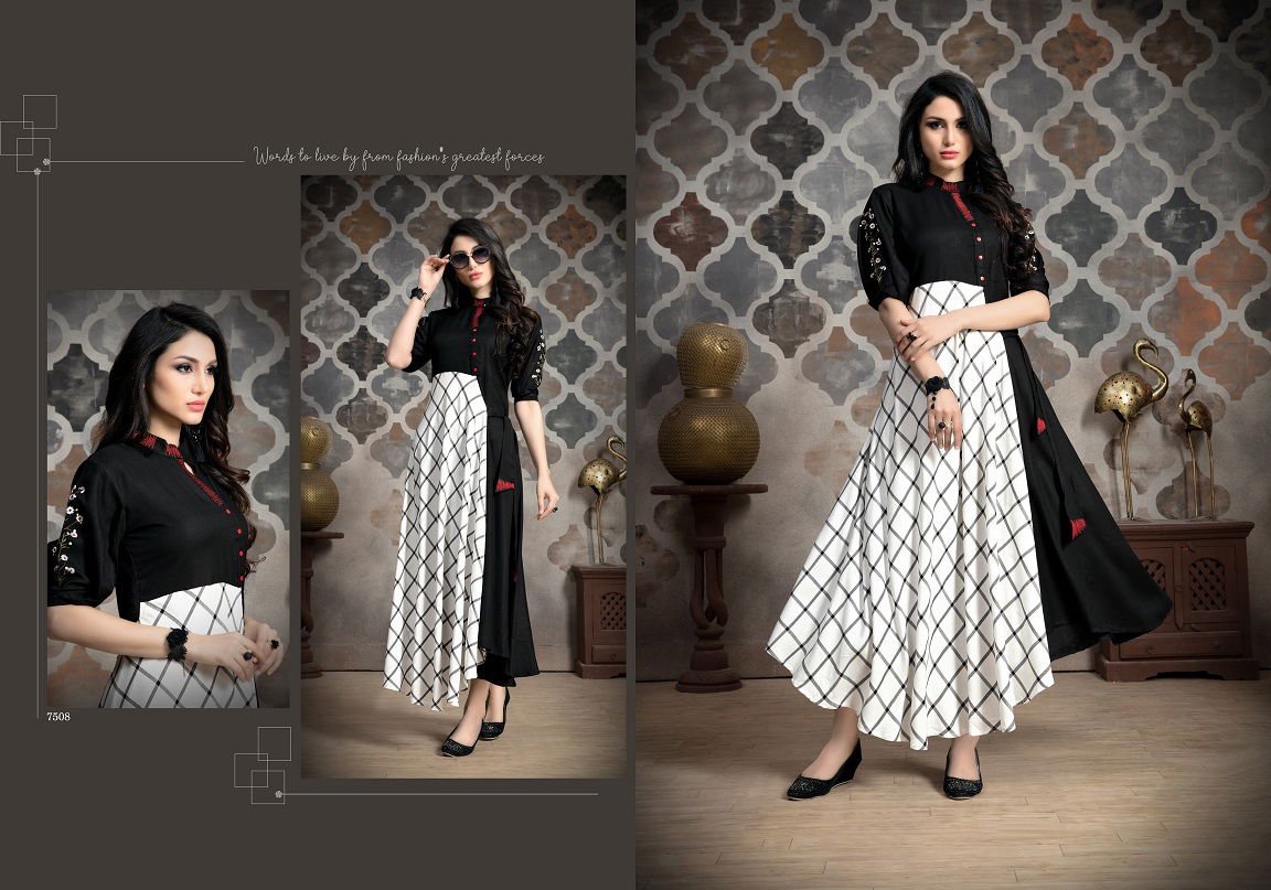 Latest Designer Heavy Cotton Party Wear Selfie Kurti Collection With Embroidery Work 