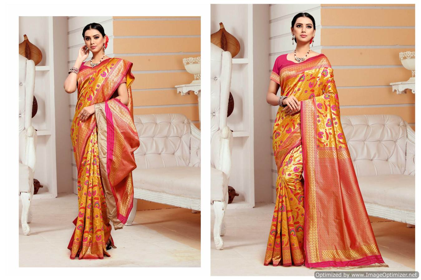 Heavy Designer Rich Look Party Wear Bridal Meenakari Worked Mysore Silk Saree Collection  
