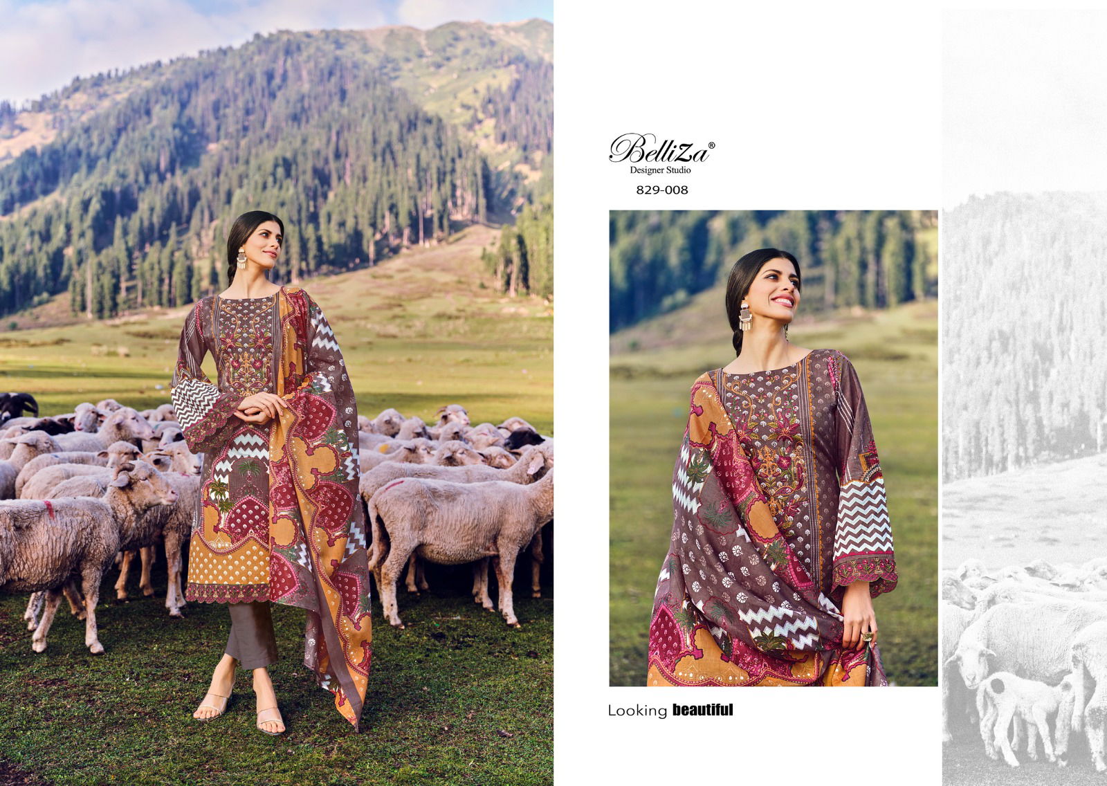 Belliza Aalia Embroidery Cotton Printed Dress Material Catalog
