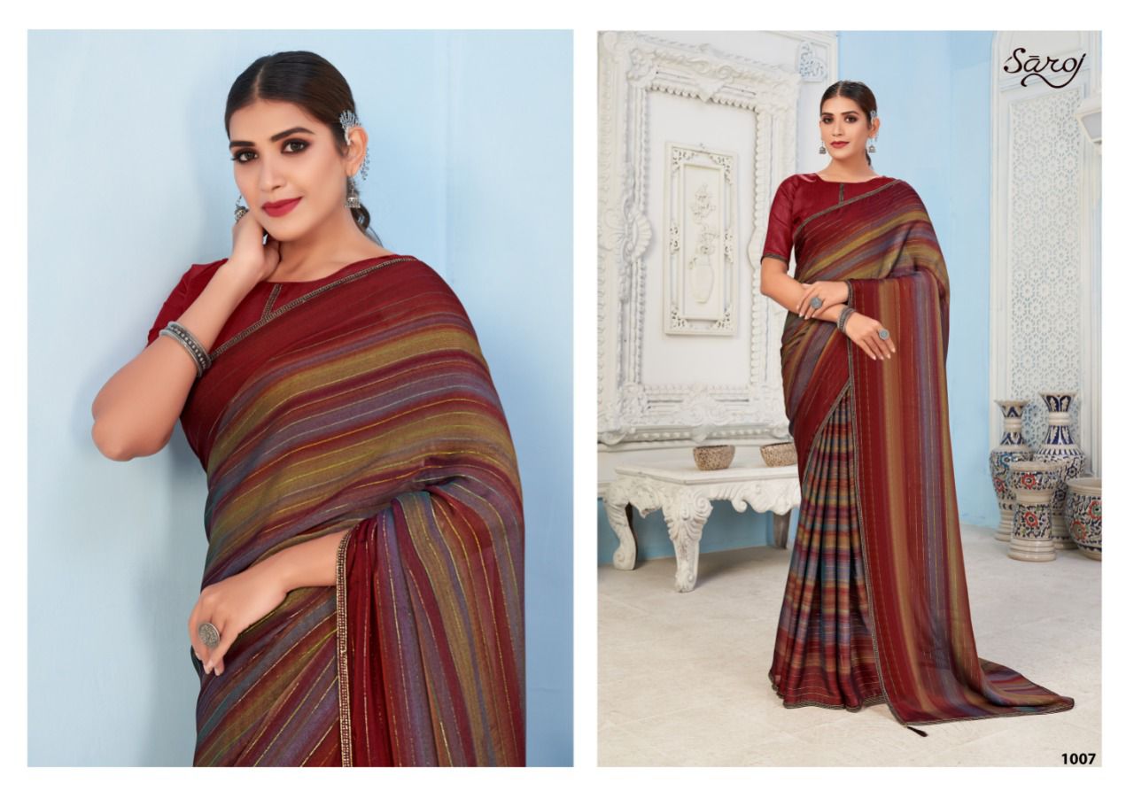 Saroj Naazia Fancy Casual Daily Wear Georgette Printed Saree Collection