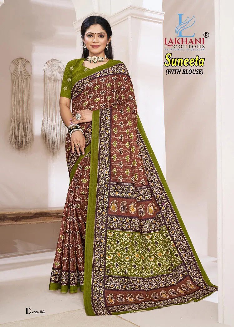 Lakhani Suneeta Casual Wear Batik Cotton Saree Wholesale In India