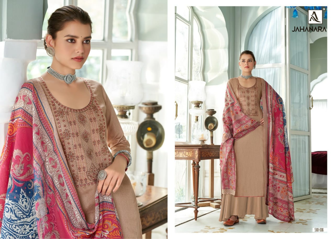 Alok Jahanara Latest Fancy Designer Heavy Casual Wear Pure Jam Cotton Festive Wear Dress Material Collection
