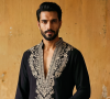 Black Outluk Wedding Vol 54 Heavy Lachaka Mens Kurta With Pajama 5404