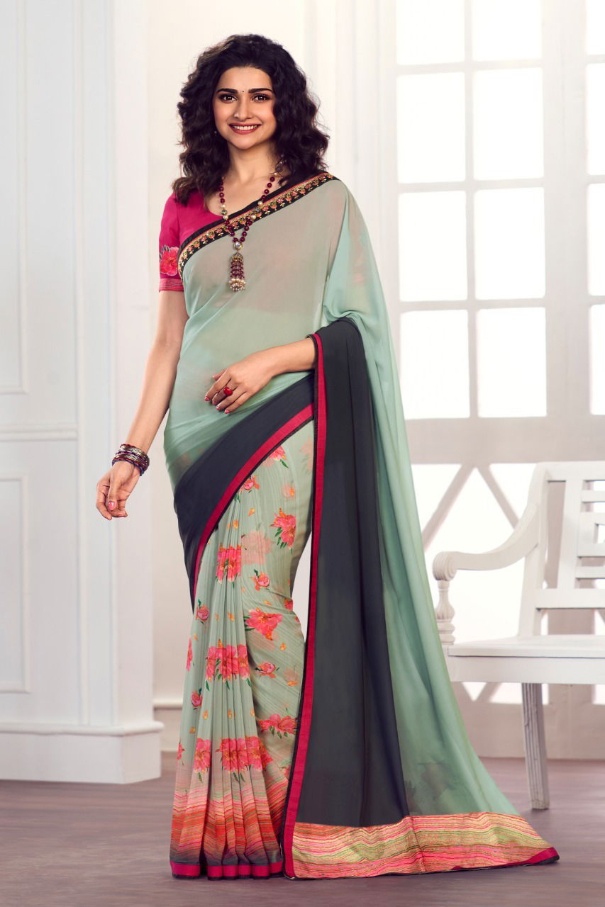A 50 Latest Regular Wear Georgette Printed Saree Collection