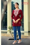 Nora Vol 7 By Ossm Rayon Slub Embroidered Ladies Top Wholesale In India