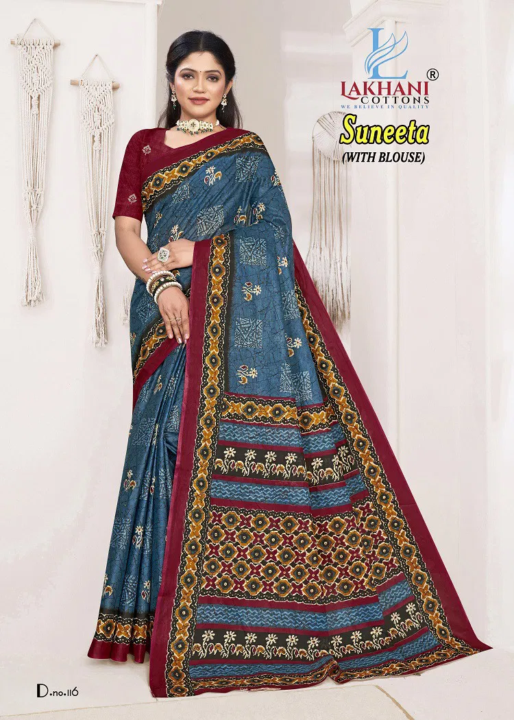 Lakhani Suneeta Casual Wear Batik Cotton Saree Wholesale In India