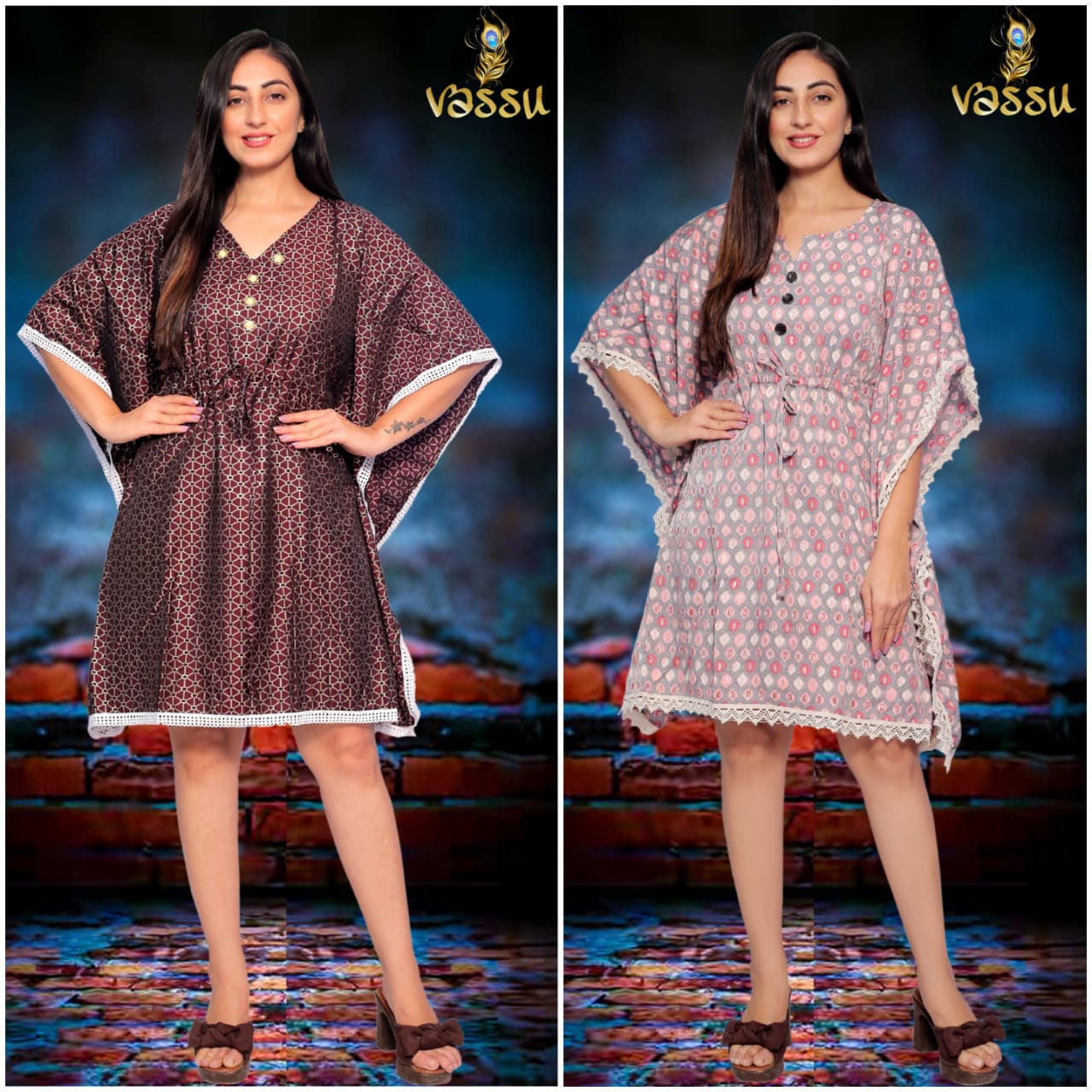 Vassu Turky Heavy Muslin Print Ethnic Wear Kaftan Kurti Collection