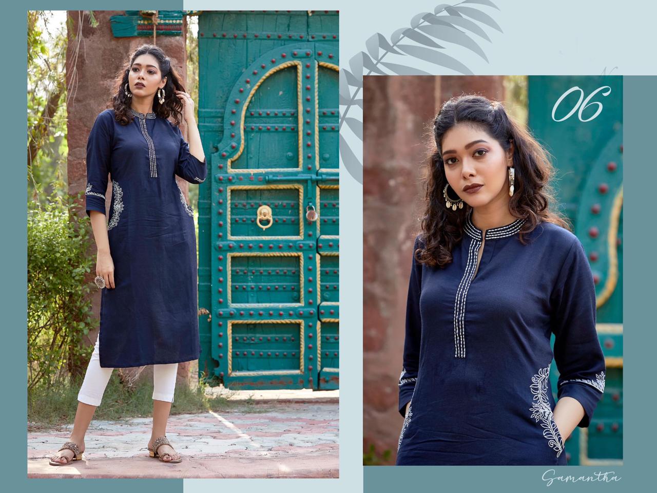 Samantha 01 New Designer Ethnic Wear Cotton Latest Kurti Collection